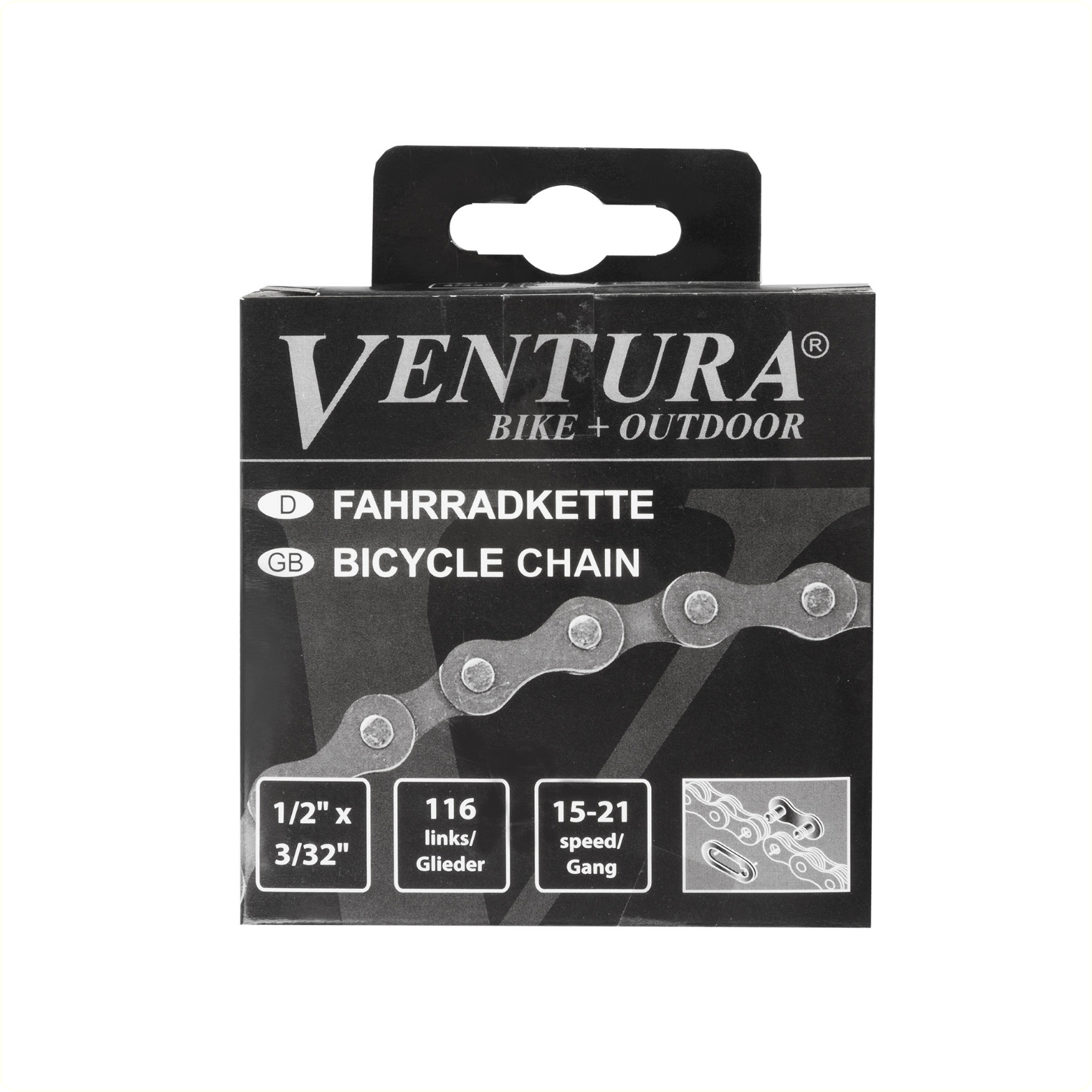 Ventura Ketting FD1002A 6/7sp 1/2 x 3/32" 116 schakels grijs